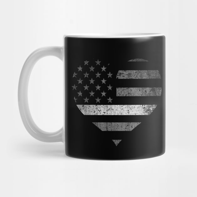 Thin Silver Line Flag Heart - Corrections Wife by bluelinemotivation